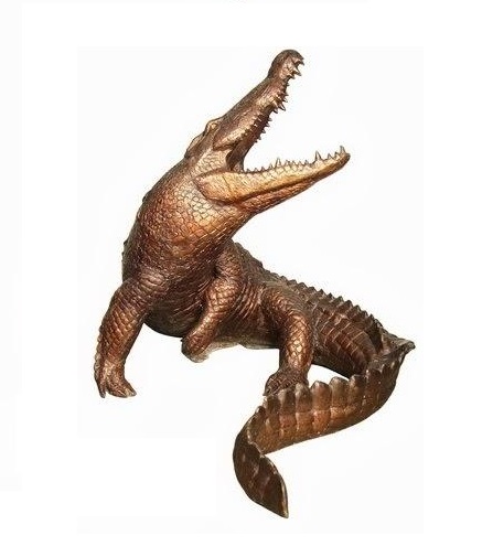 Bronze Crocodile Statue - Click Image to Close